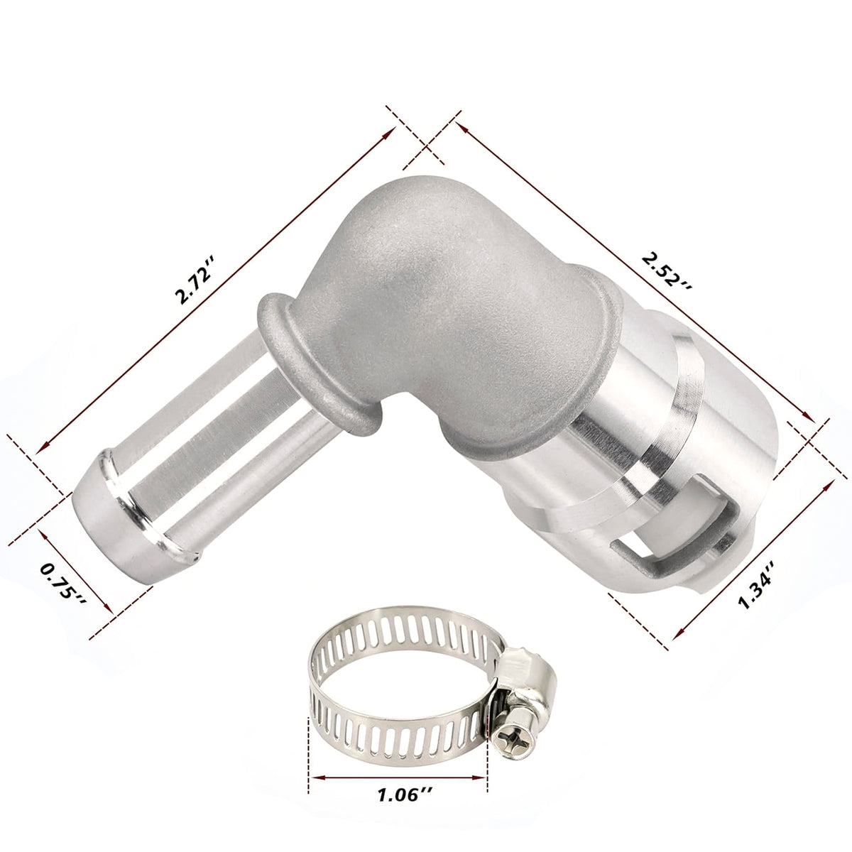 HVAC Heater Inlet Hose Connector 800-419HP 3/4*5/8