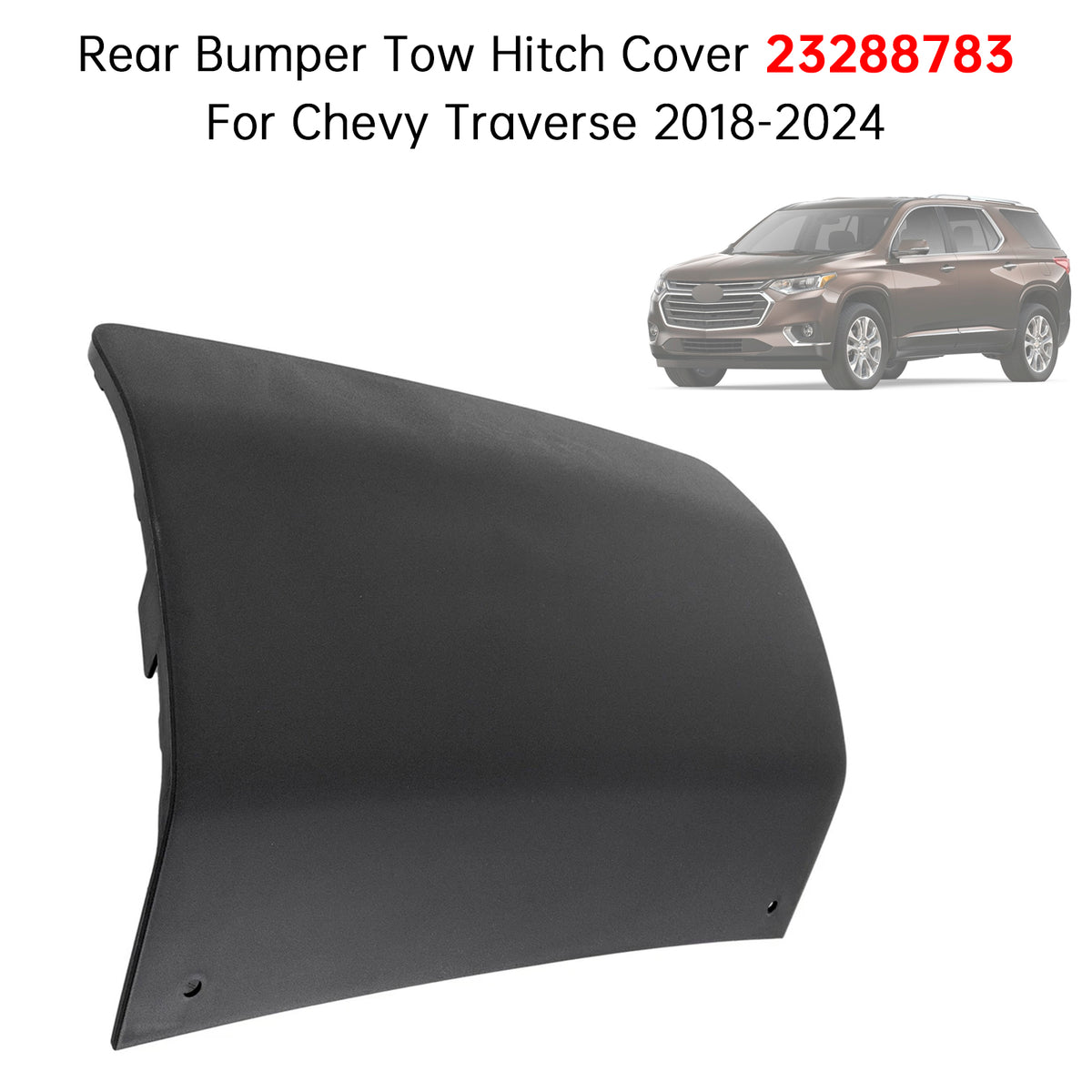 2018-2024 Chevy Traverse Rear Bumper Tow Hitch Cover 23288783 GM1129136 Generic