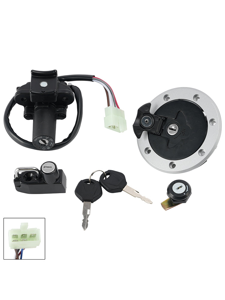 Ignition Switch Fuel Cap Helmet Lock Set For Kawasaki ZZR600 ZZ-R600 1993-2004