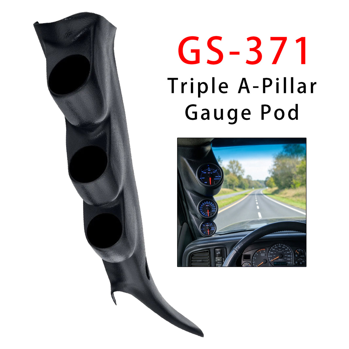 2000-2006 Chevrolet Silverado Duramax Graphite Triple Pillar Gauge Pod GS-371 Generic