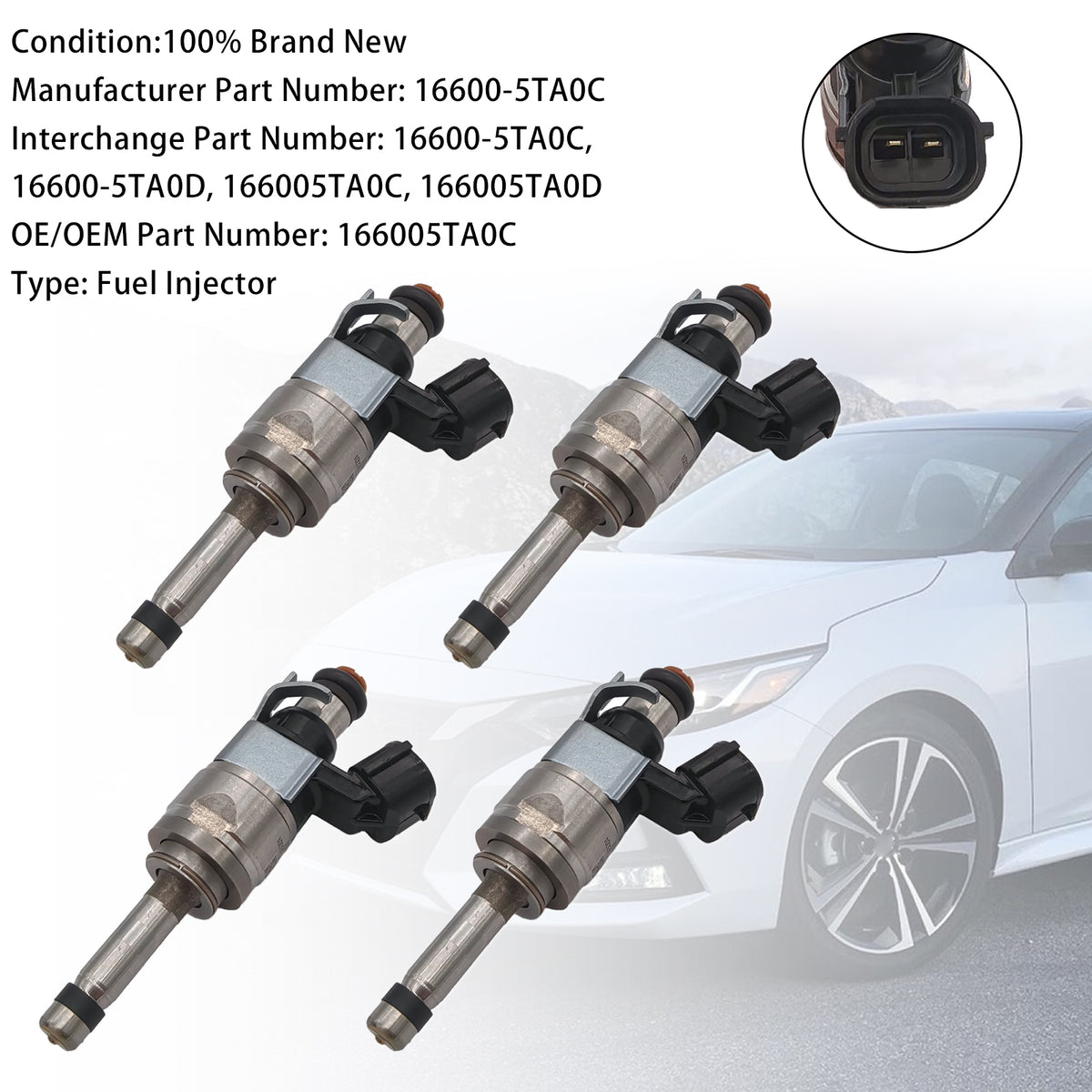 2020-2023 Nissan Sentra 2.0L 4Pcs Fuel Injector 16600-5TA0C 16600-5TA0D Generic