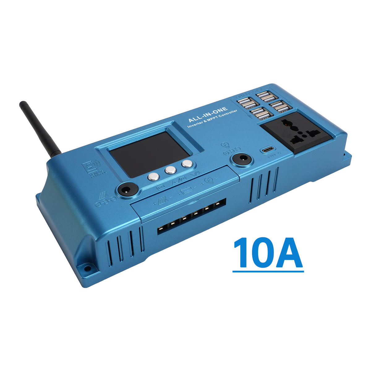 10A MPPT Off Grid Inverter Charger Combo MPPT Controller 12V/24V APP Control