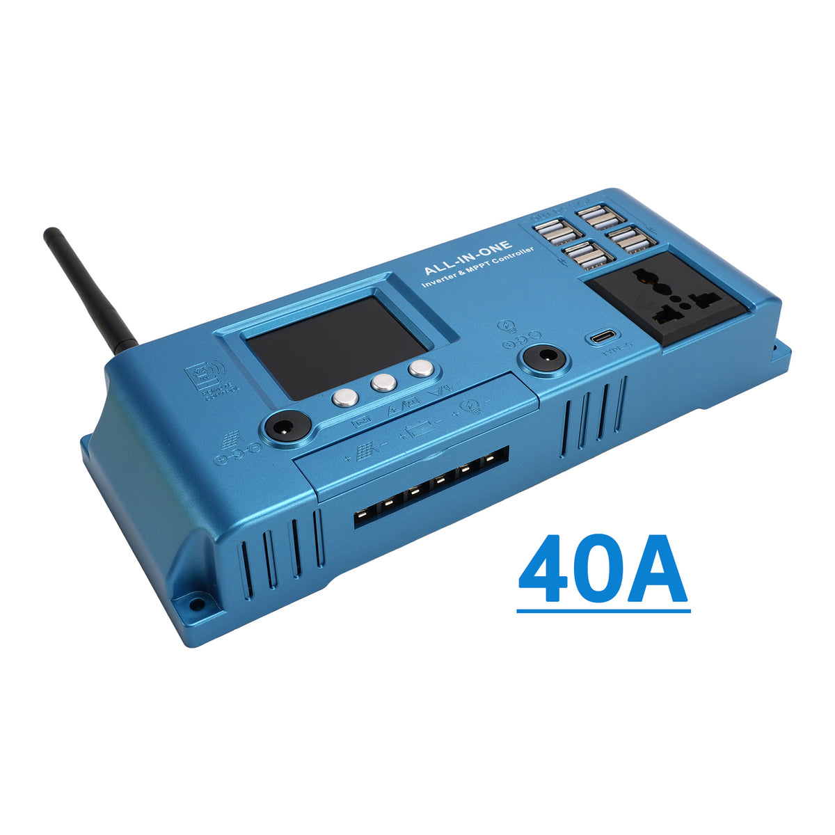 40A MPPT Off Grid Inverter Charger Combo MPPT Controller 12V/24V APP Control