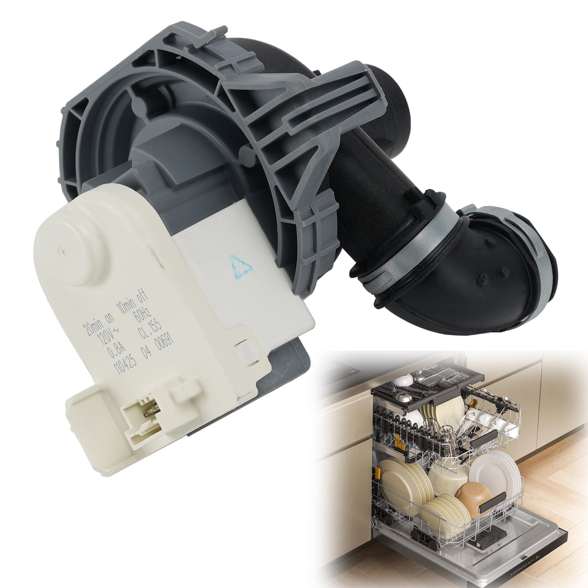 W11084656 Dishwasher Motor & Pump Assembly Replaces W10854710