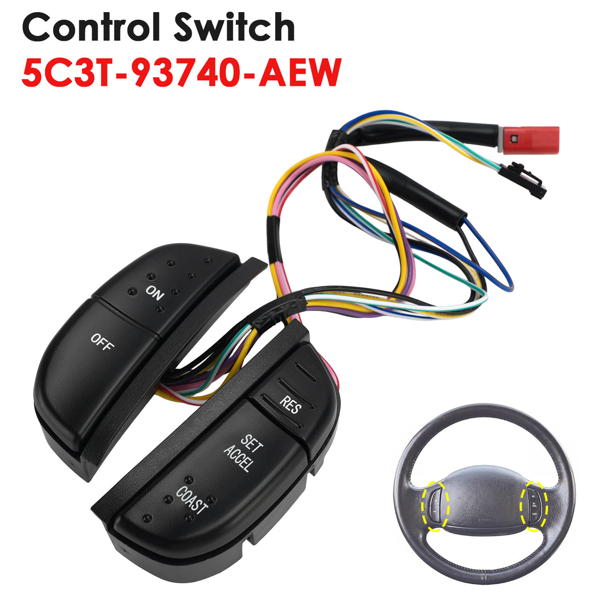 2005-2010 Ford F250 Cruise Control Switch 5C3T-9E740-AEW 5C3Z-9C888-AA Generic