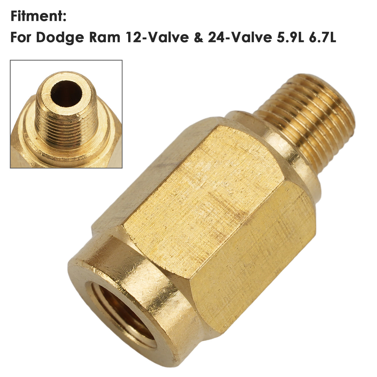 Dodge Ram 12-Valve & 24-Valve 5.9L 6.7L Fuel Pressure Snubber Valve Thread Adapter 1/8-27 Generic