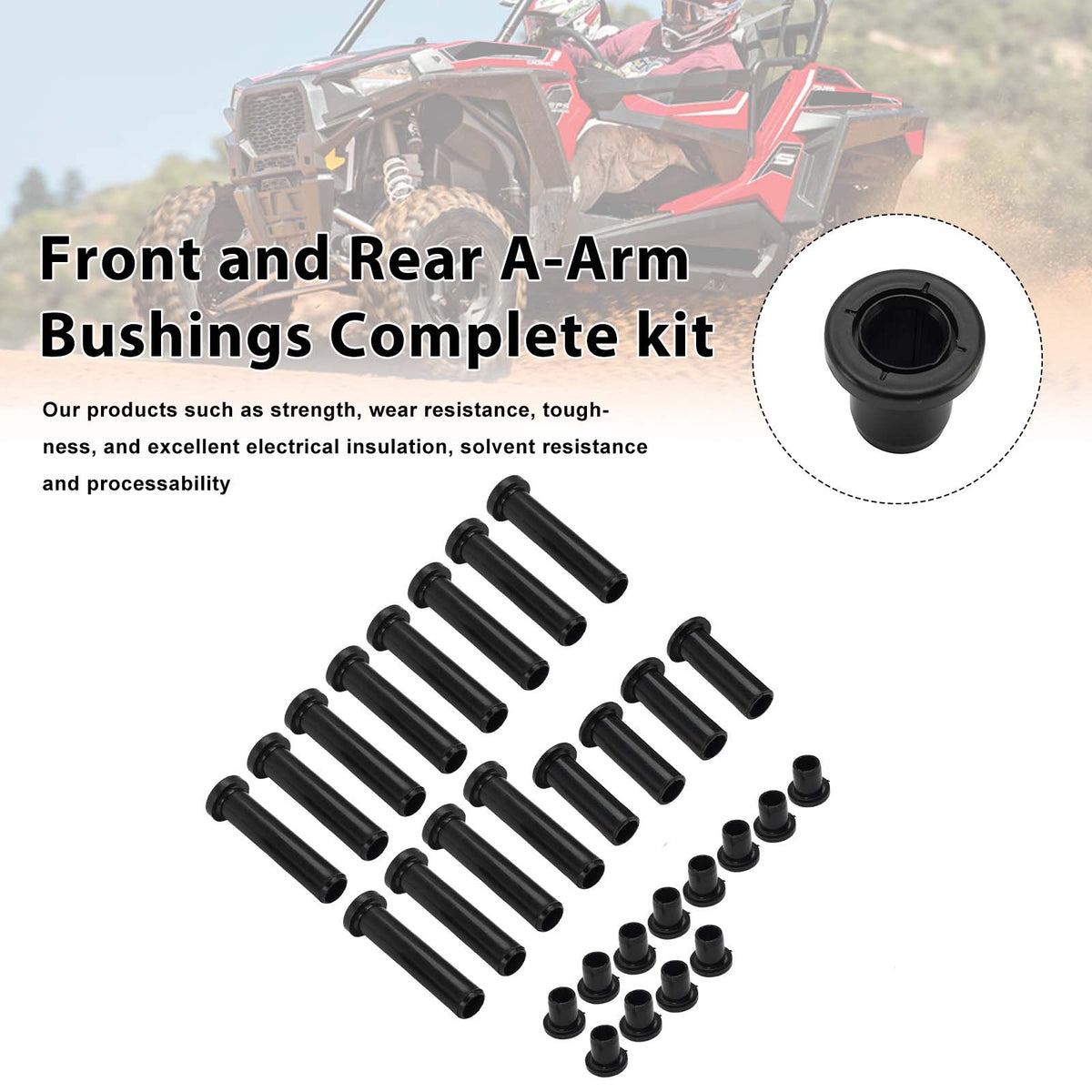 2010-2012 Polaris RZR 4 800 Front and Rear A-Arm Bushings Complete kit Generic