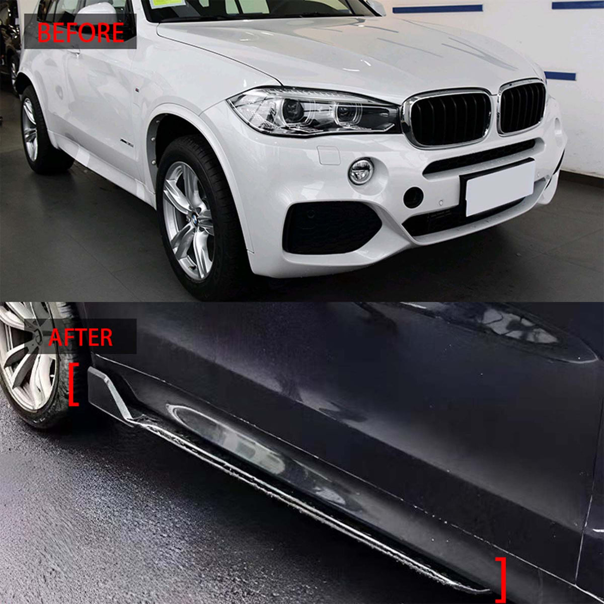 2013-2019 BMW X5 F15 With M Sport Bumper Only Body Kit Front Rear Diffuser Side Skirt Spoiler Generic