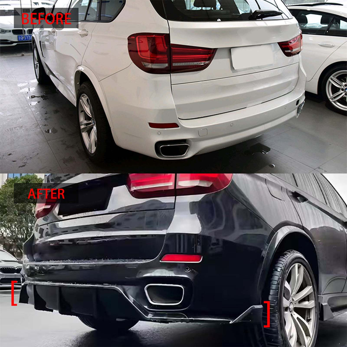 2013-2019 BMW X5 F15 With M Sport Bumper Only Body Kit Front Rear Diffuser Side Skirt Spoiler Generic