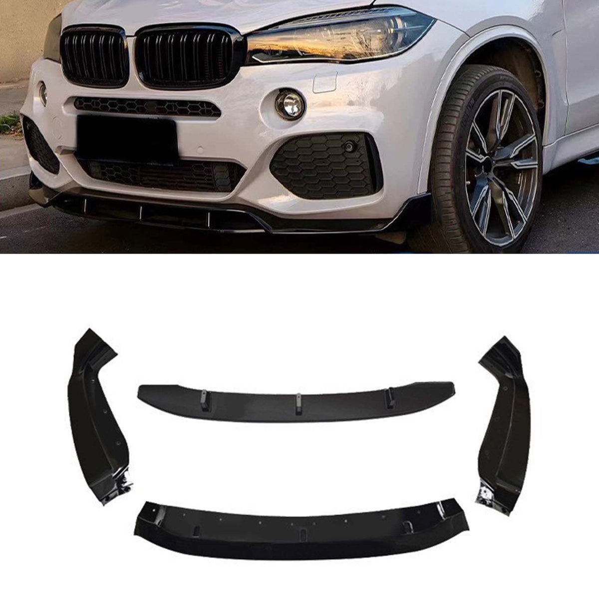 2013-2019 BMW X6 F16 With M Sport Bumper Only Body Kit Front Splitter Lip Rear Diffuser Bodykit Generic