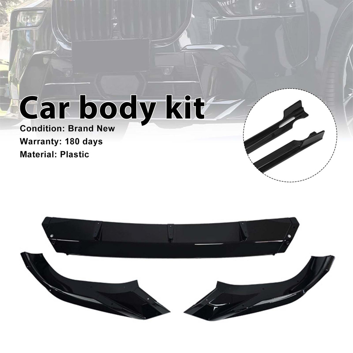 2023-2026 BMW X7 G07 LCI With M Sport Bumper Only Gloss Black Body Kit Front Lip Rear Diffuser Spoiler Generic