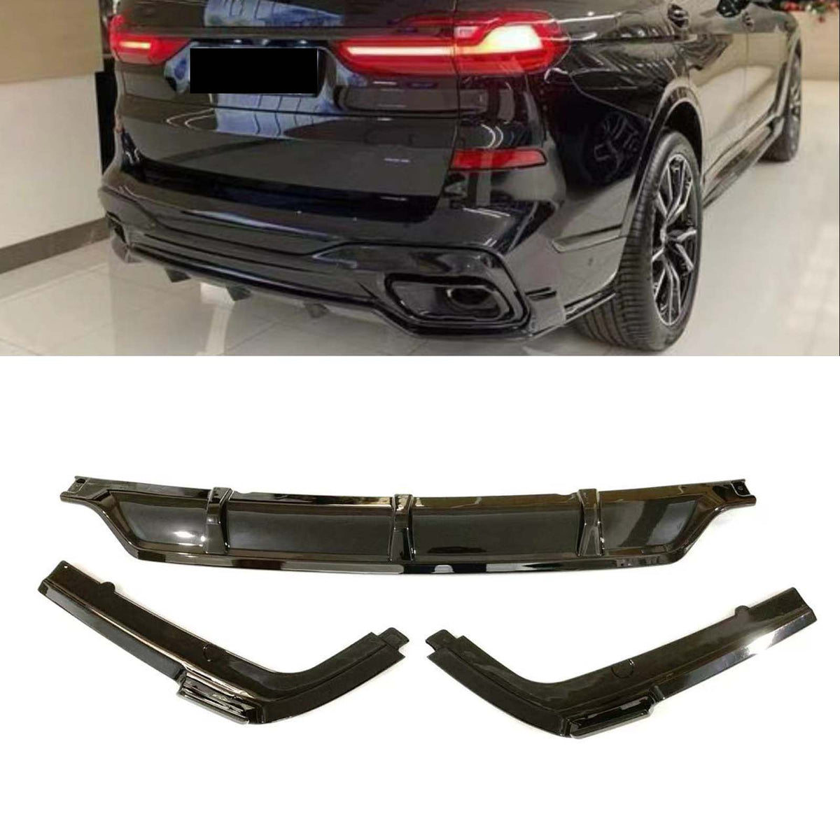 2023-2026 BMW X7 G07 LCI With M Sport Bumper Only Gloss Black Body Kit Front Lip Rear Diffuser Spoiler Generic