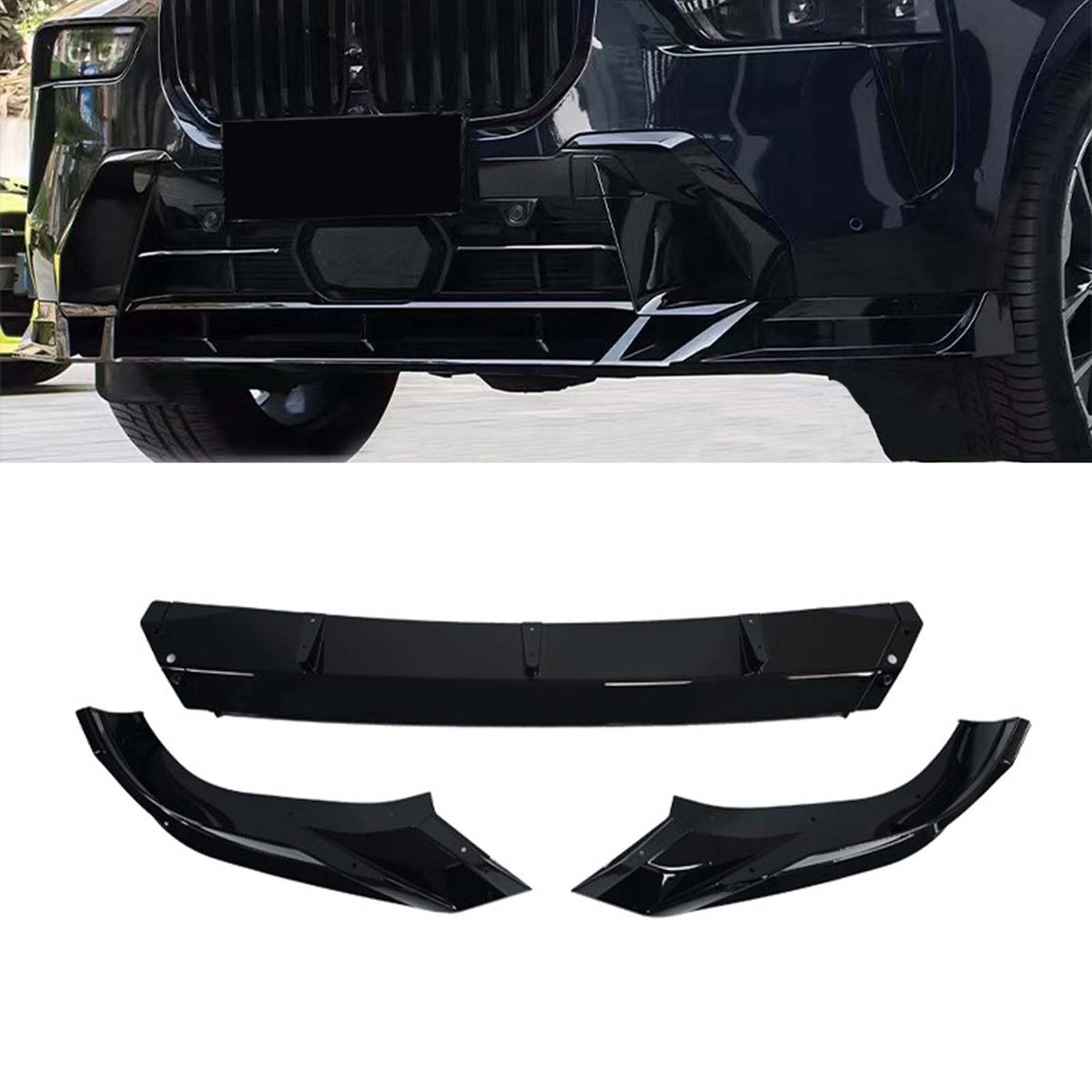 2023-2026 BMW X7 G07 LCI With M Sport Bumper Only Gloss Black Body Kit Front Lip Rear Diffuser Spoiler Generic