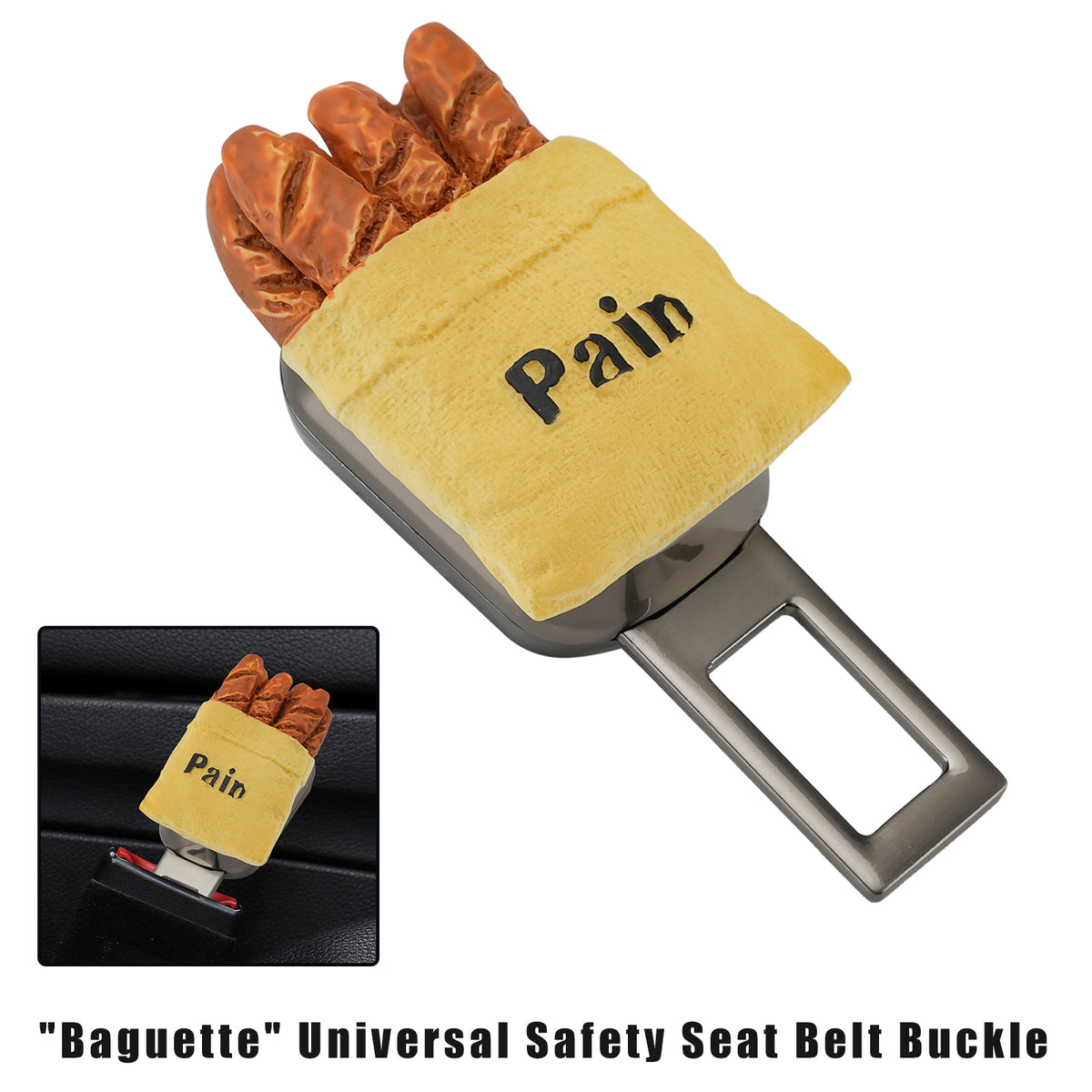 Baguette Universal Safety Seat Belt Buckle Alarm Stopper Extension Buckle
