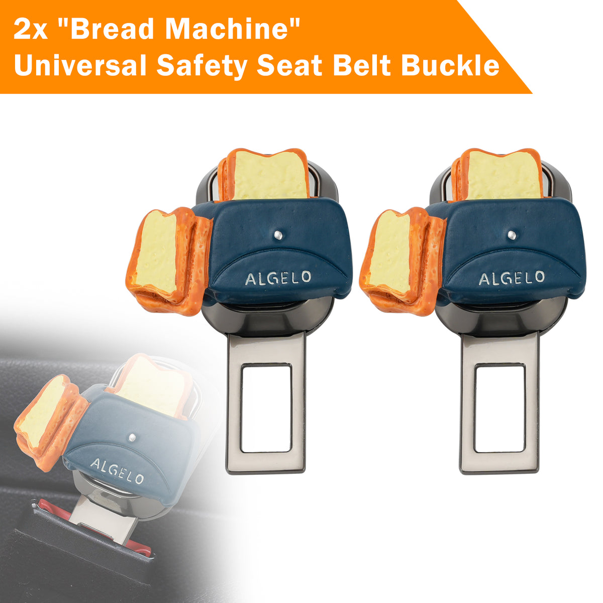 2X Bread Machine Universal Safety Seat Belt Buckle Alarm Stopper Extension Buckle