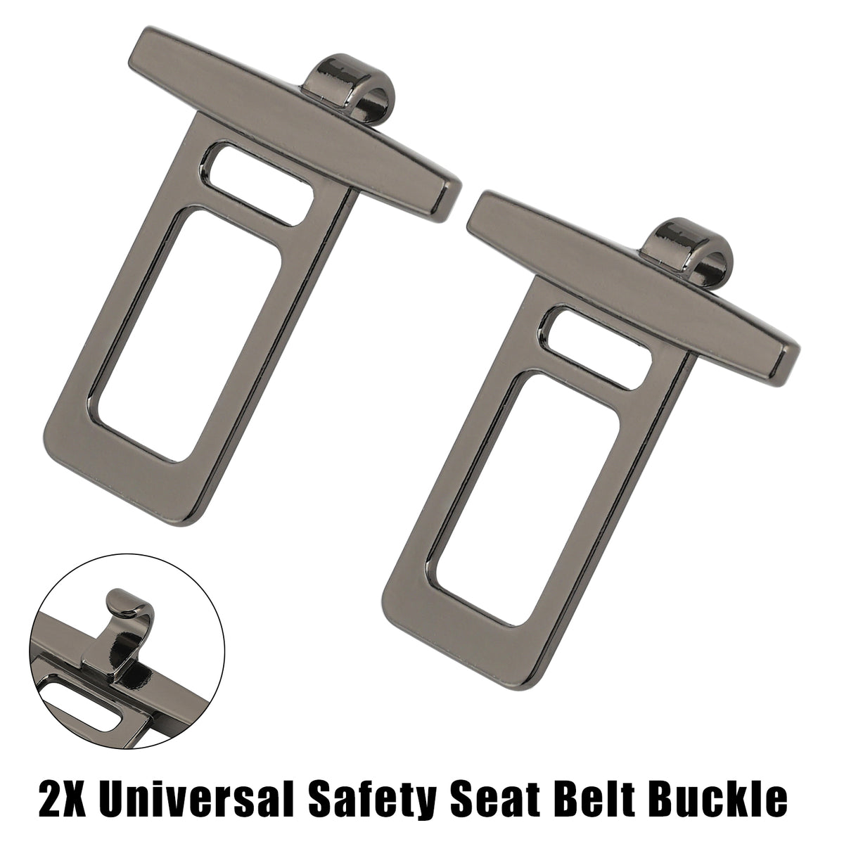 2X Universal Safety Seat Belt Buckle Alarm Stopper Clip With Hook Buckle