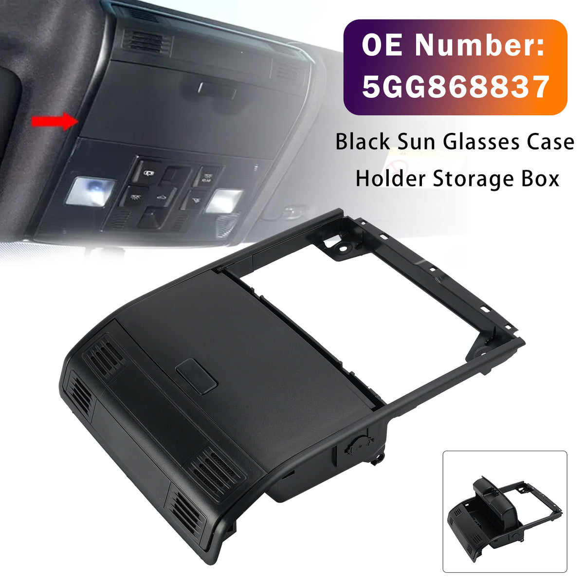2018-2020 VW Golf 7.5 (MK7.5) Sun Glasses Case Holder Storage Box 5GG868837 Generic