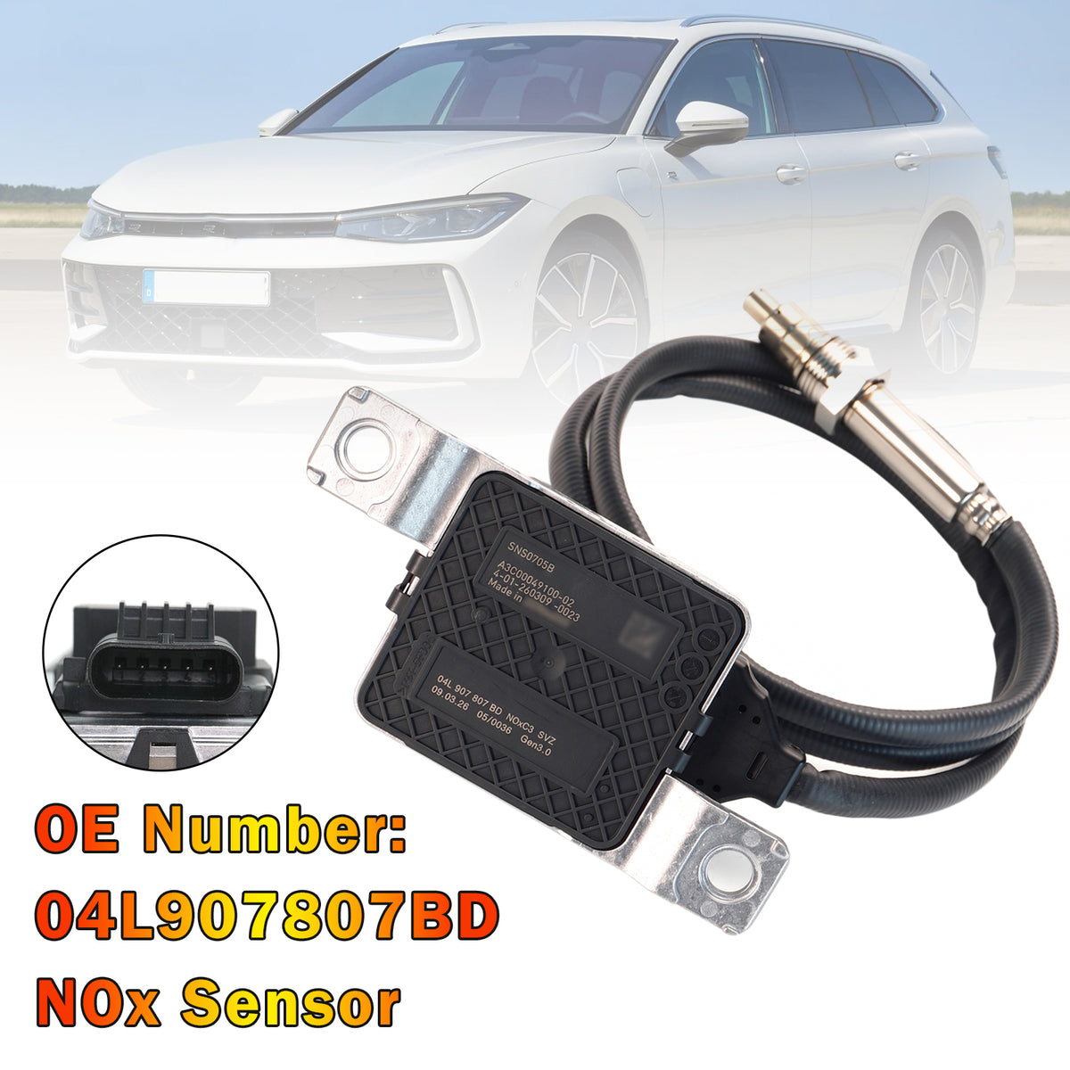 Nitrogen Oxide NOx Sensor 04L907807BD For Skoda VW Audi