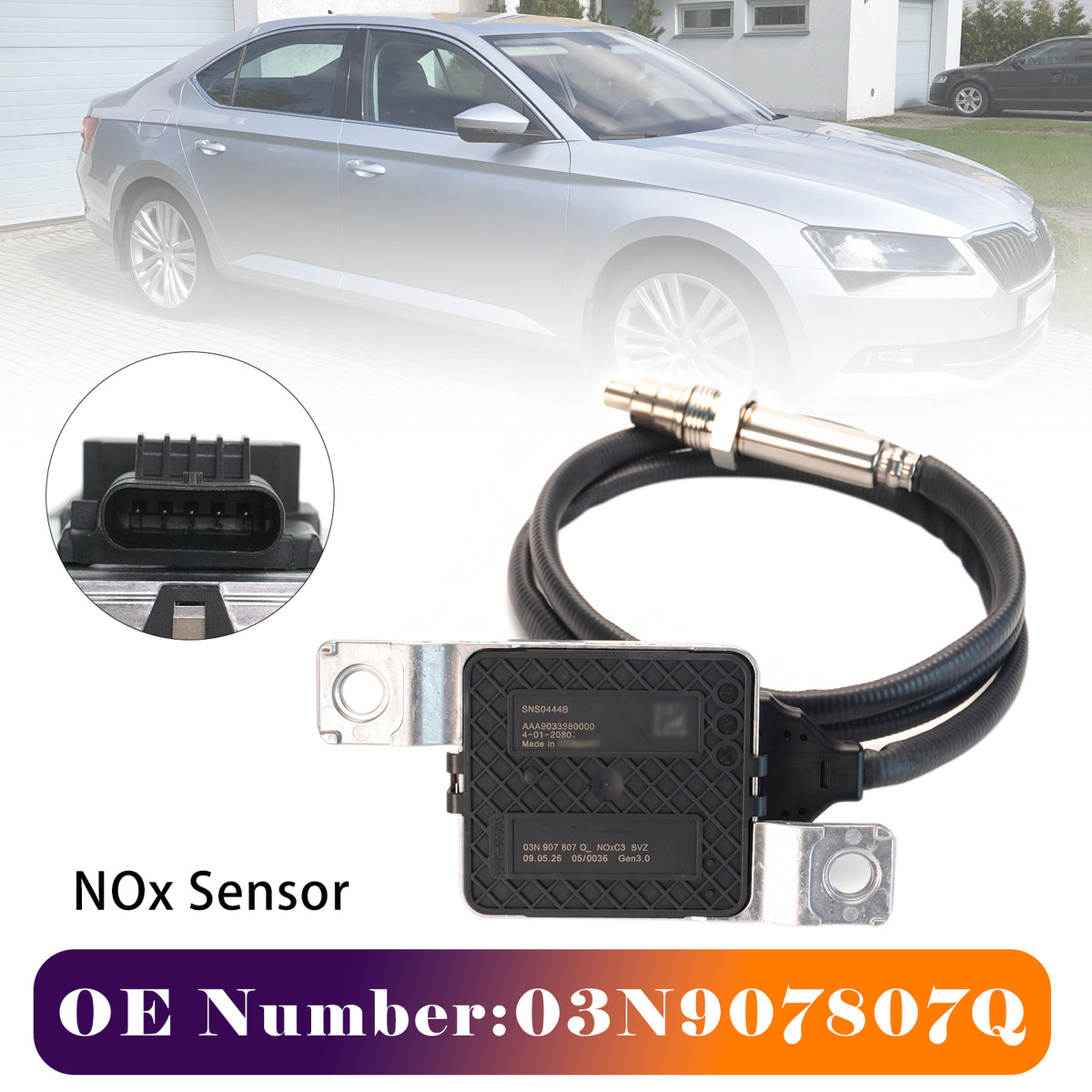 2015-2018 Skoda Superb MK3 03N907807Q Nitrogen Oxide NOx Sensor Generic