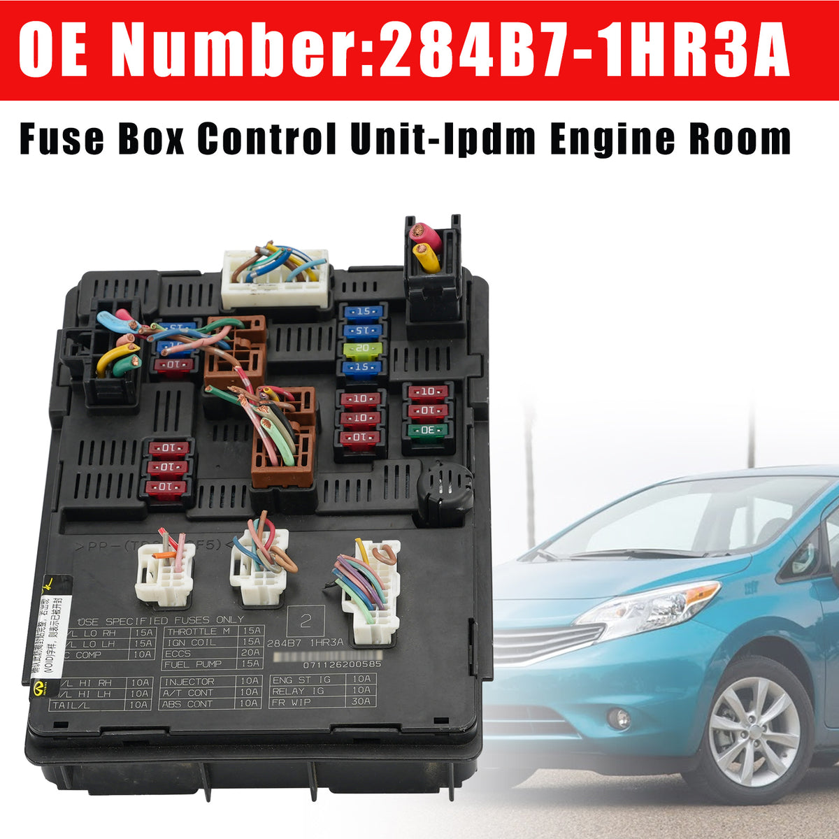 2014-2015 Nissan Versa Fuse Box Control Unit-Ipdm Engine Room 284B7-1HR3A Generic