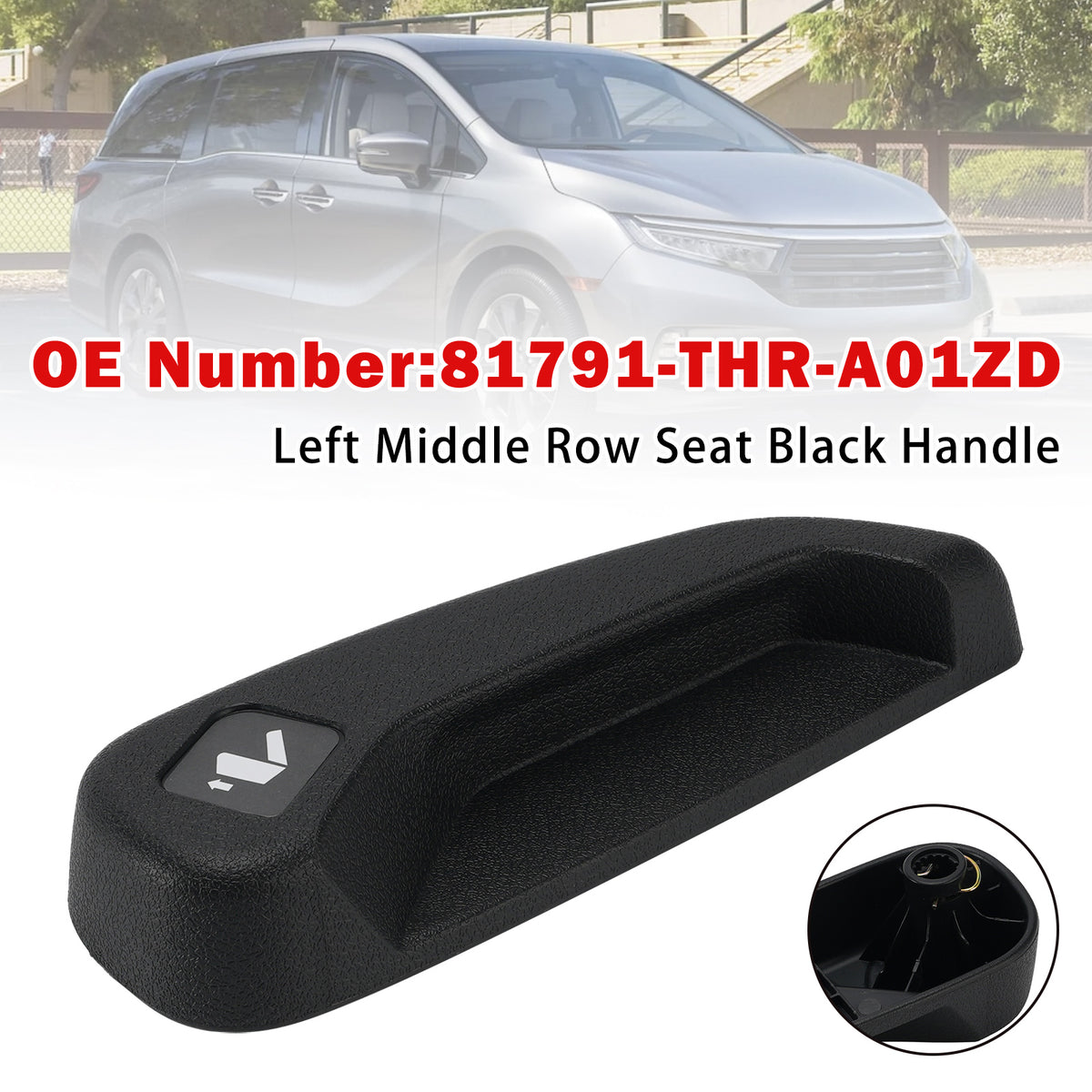 2021-2026 Honda Odyssey Left Middle Row Seat Black Handle 81791-THR-A01ZD Generic