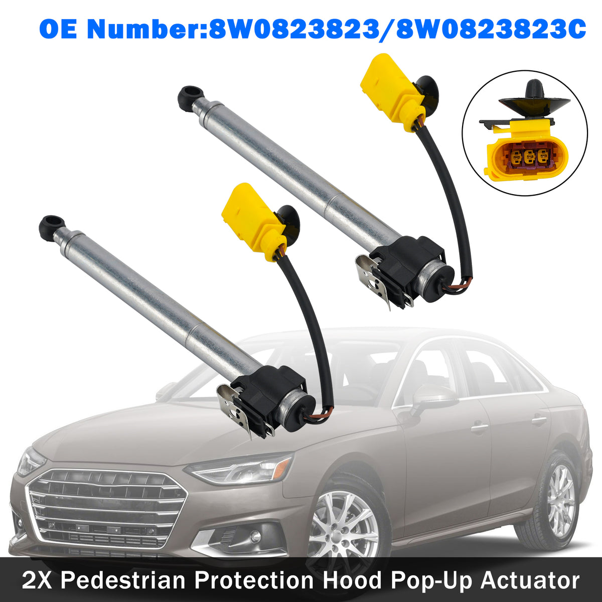 2016-2024 Audi A4 B9 2X Active Bonnet Actuator 8W0823823 8W0823823C Generic