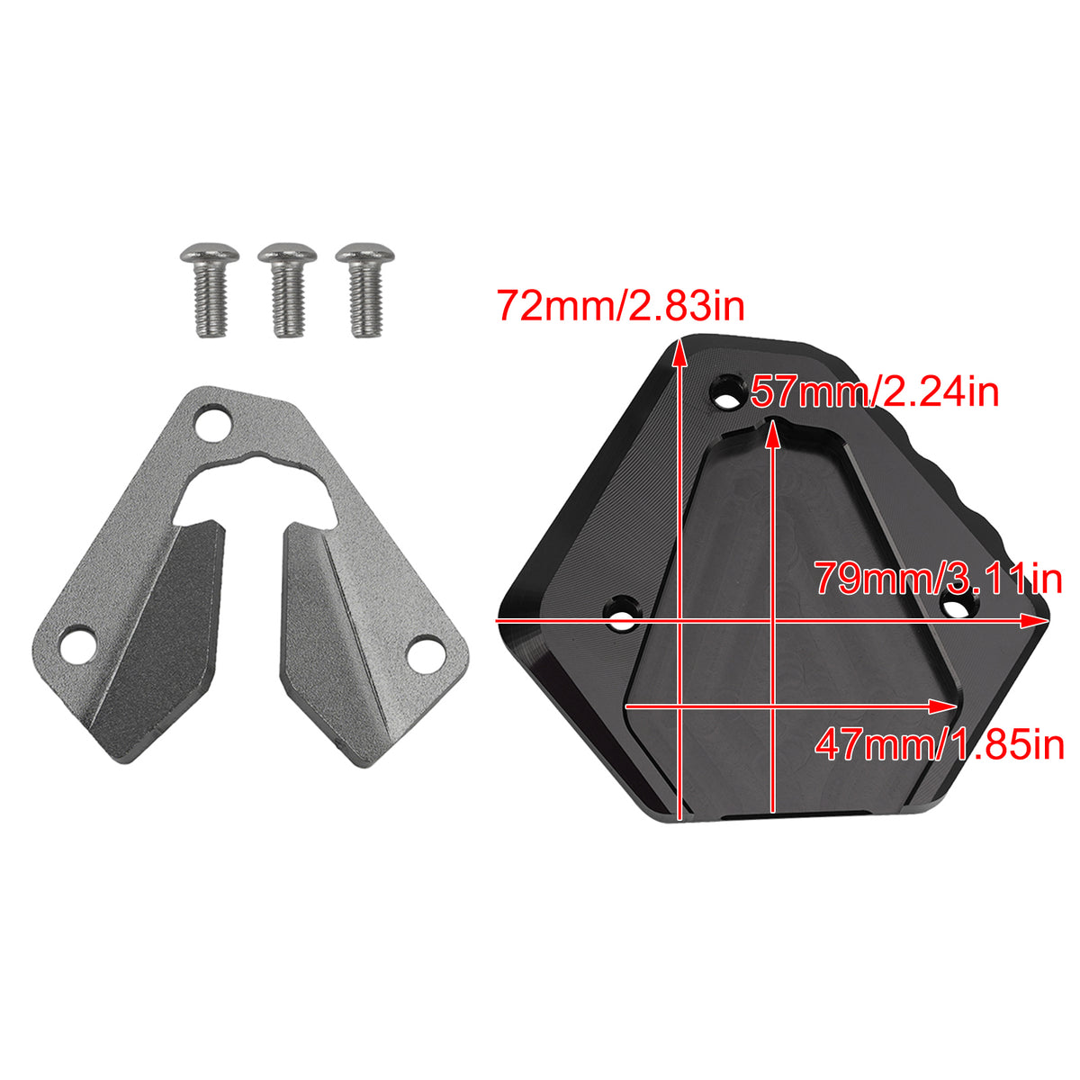 2024-2025 BMW F900GS Excluding ADVENTURE Version Kickstand Enlarge Plate Pad Gray Generic