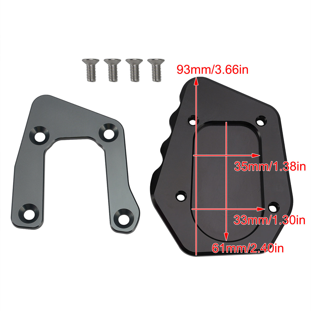 2024-2025 BMW F900GS ADV/ADVENTURE Kickstand Enlarge Plate Pad Gray Generic