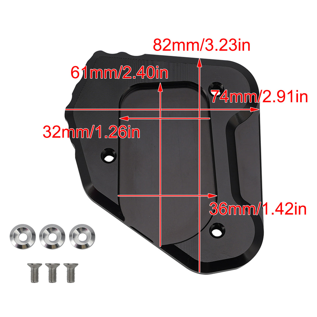 2024-2025 BMW F850GS ADV/ADVENTURE Lowered suspension Kickstand Enlarge Plate Pad Black Generic