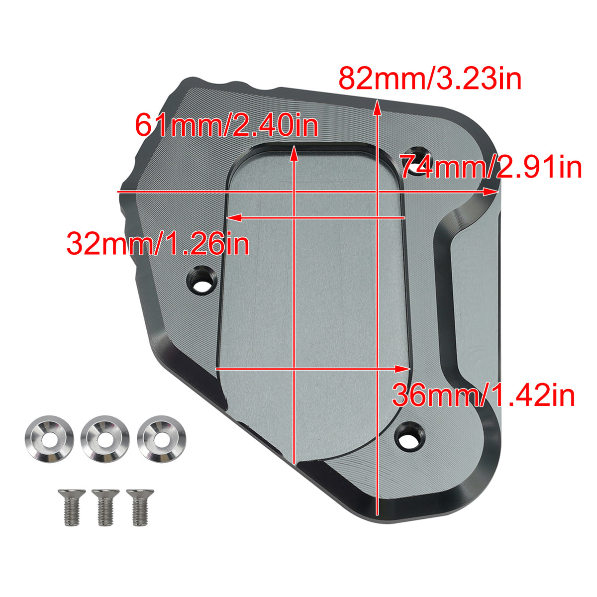 2024-2025 BMW F850GS ADV/ADVENTURE Lowered suspension Kickstand Enlarge Plate Pad Gray Generic