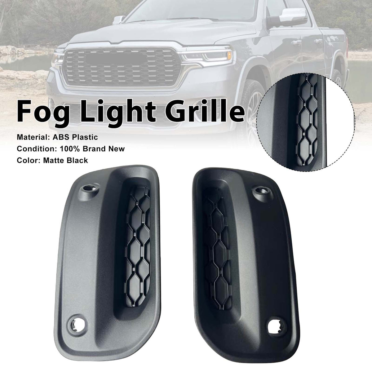 2025 2026 2027 Dodge Ram 1500 Front Bumper Lower Grille Fog Light Cover 68668547AA Generic