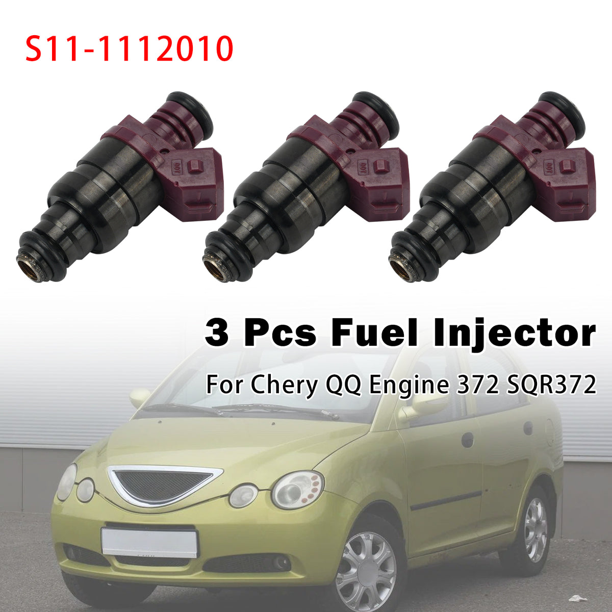 Chery QQ Engine 372 SQR372 3Pcs Fuel Injector S11-1112010 Generic