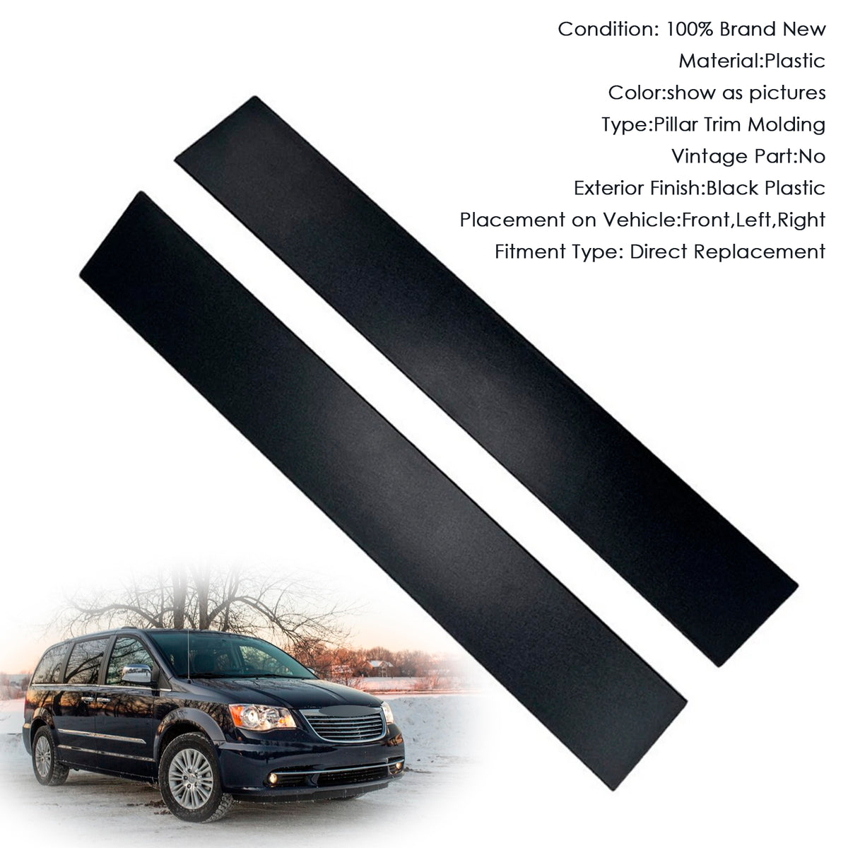 2011-2018 Ford Explorer 4Pcs Left & Right Windshield A-Pillar Molding Trim 926-450 926-451 Generic