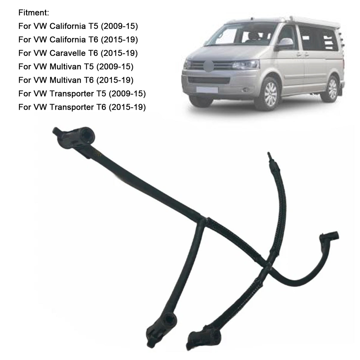 2009-2015 VW California T5 Fuel Injector Leak Off Return Pipe Hose 03L130235AJ 03L130235D Generic