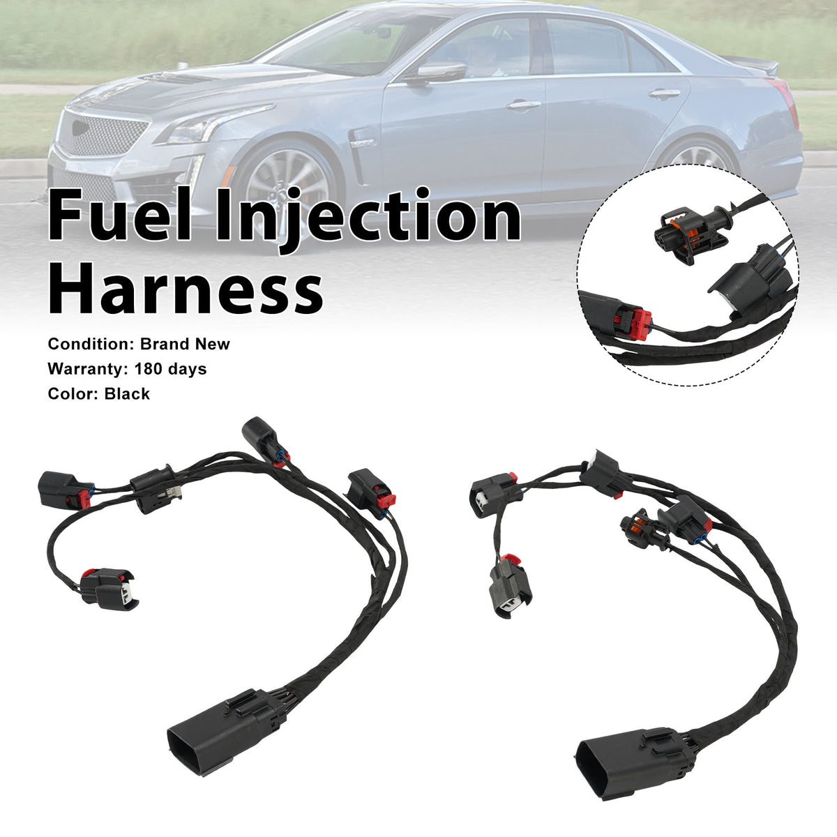 2015-2016,2019 Cadillac CTS V Fuel Injector Rail Wiring Harness 12623131 12690459 Generic