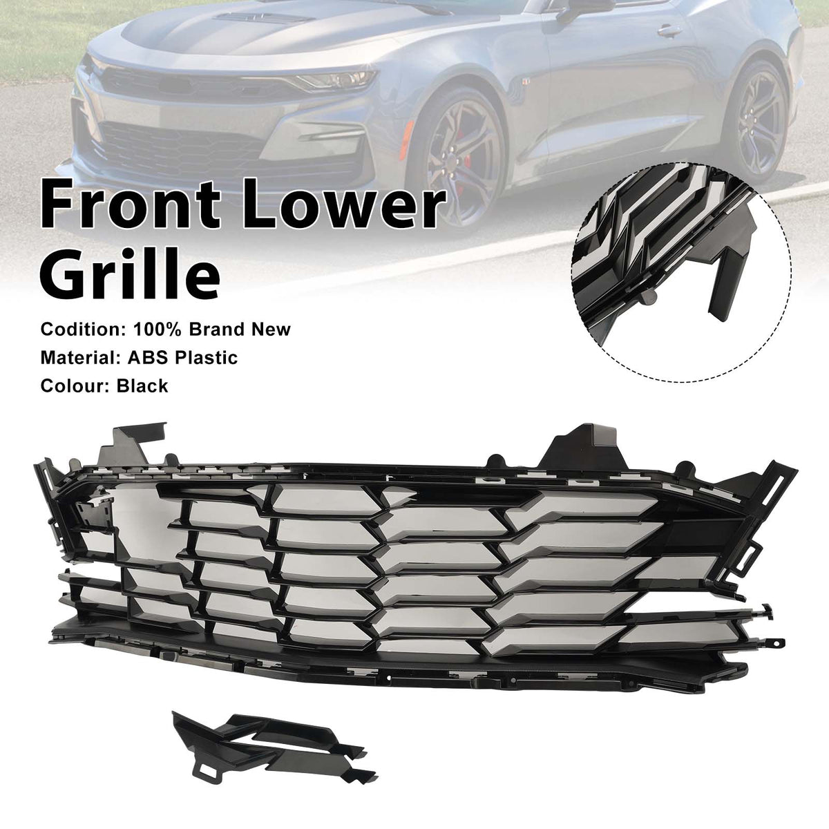 2019-2024 Chevrolet Camaro SS Bumper Face Bar Front Lower Grille 84524888 Generic
