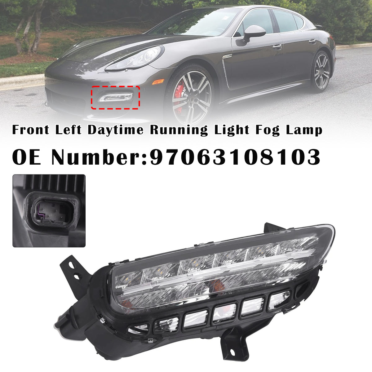 2010-2013 Porsche Paramela LED Daytime Running Light Fog Lamp 97063108103 Generic