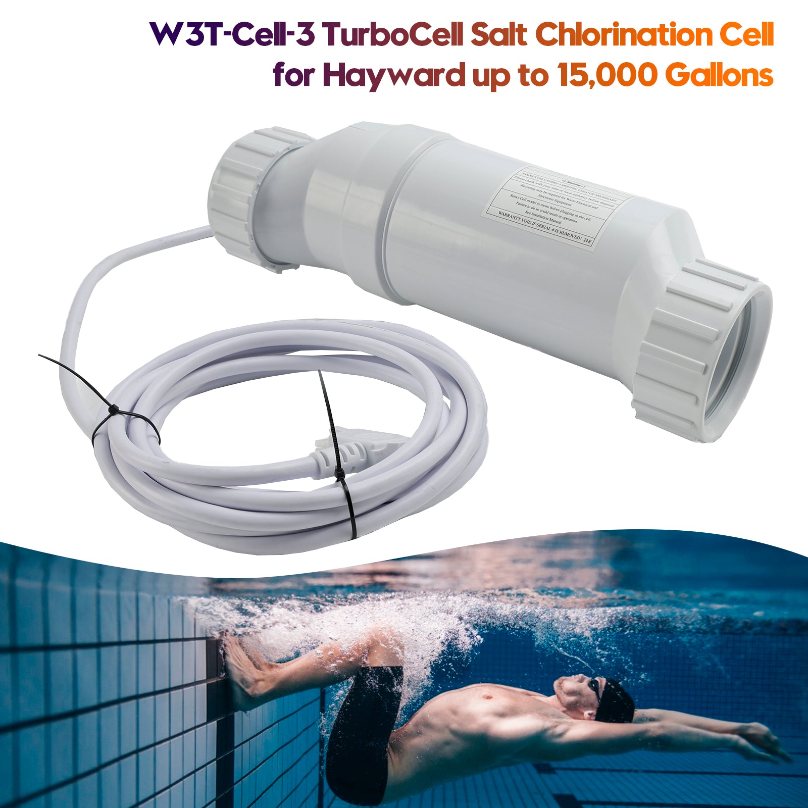 W3T-Cell-3 TurboCell zoutchloreringscel voor Hayward tot 15.000 gallons