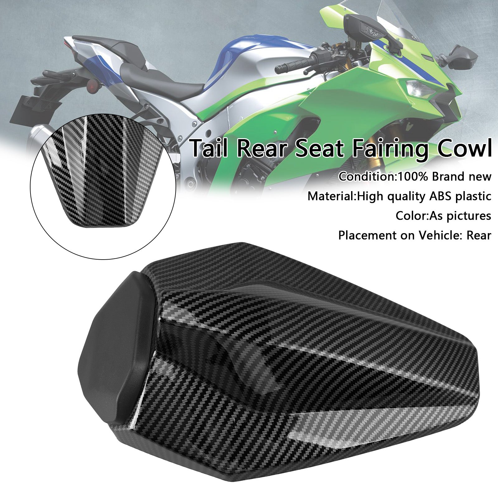 Capot de carénage de siège arrière de queue de course Kawasaki ZX10R ZX-10R 2016-2025