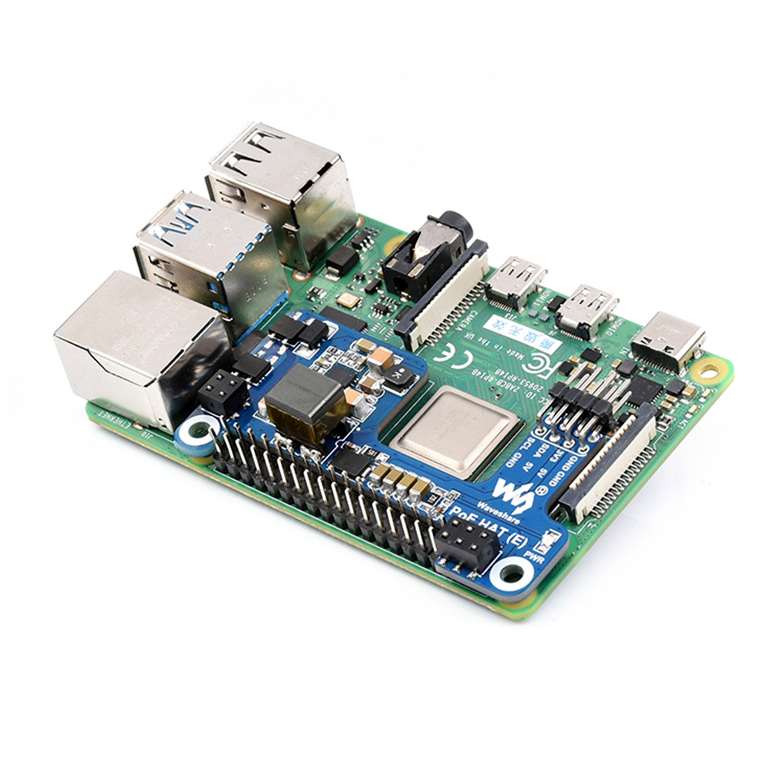 Raspberry Pi 4B/3B+ Ethernet-voeding Uitbreidingskaart Poe-voeding