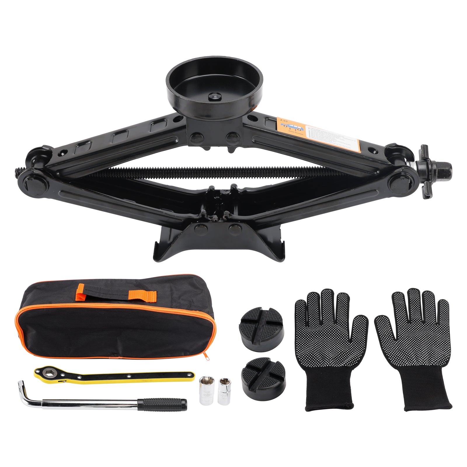 Car Jack 2,5 T/2500 kg Universal Scissor Jack Hjulstagsnyckel för SUV MPV