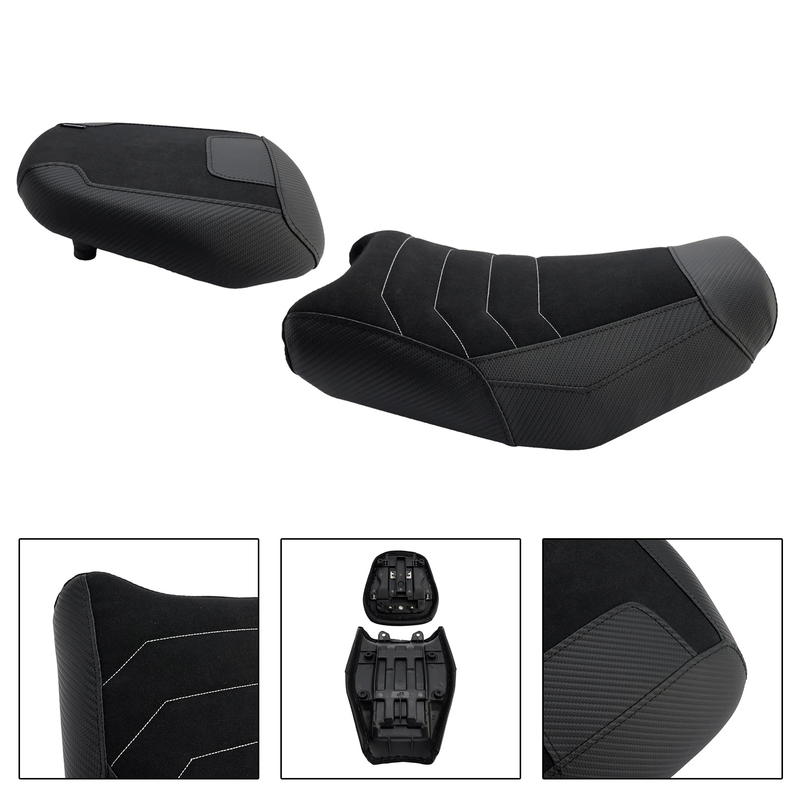 Driver&Passenger Seat Kit Rear Cushion Black For Suzuki V-Strom250Sx 2024-2025