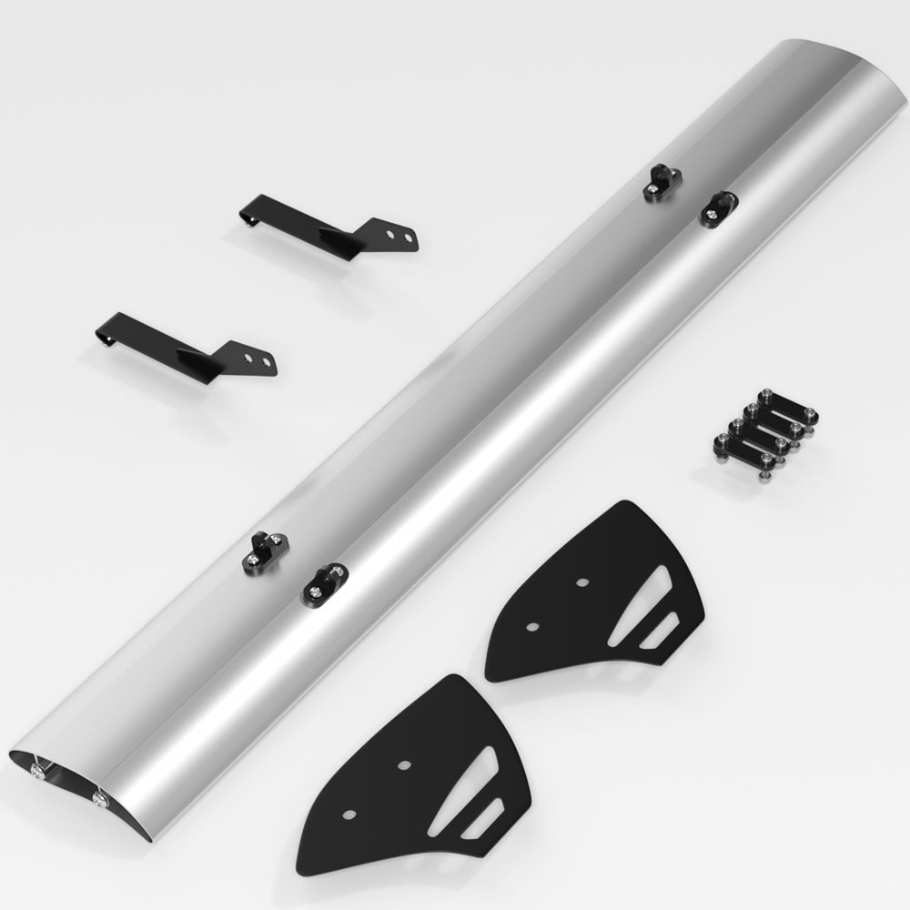 Universal Hatch Adjustable Aluminum GT Rear Trunk Wing Racing Spoiler Silver 15# Generic