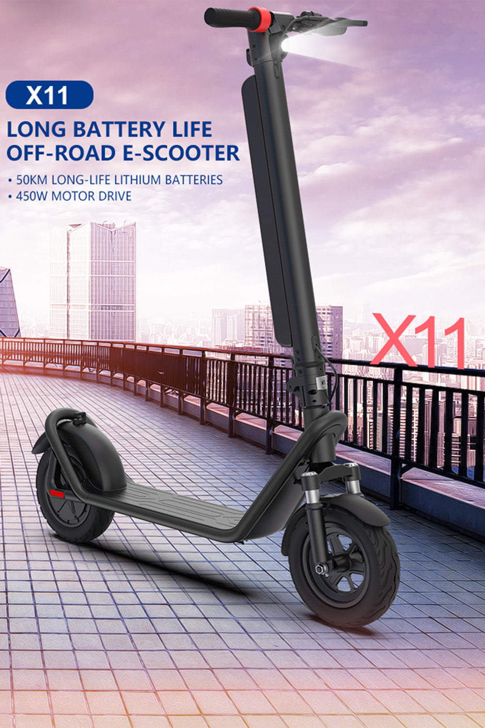 10" Adult aluminum alloy shock-absorbing rear drive folding electric scooter