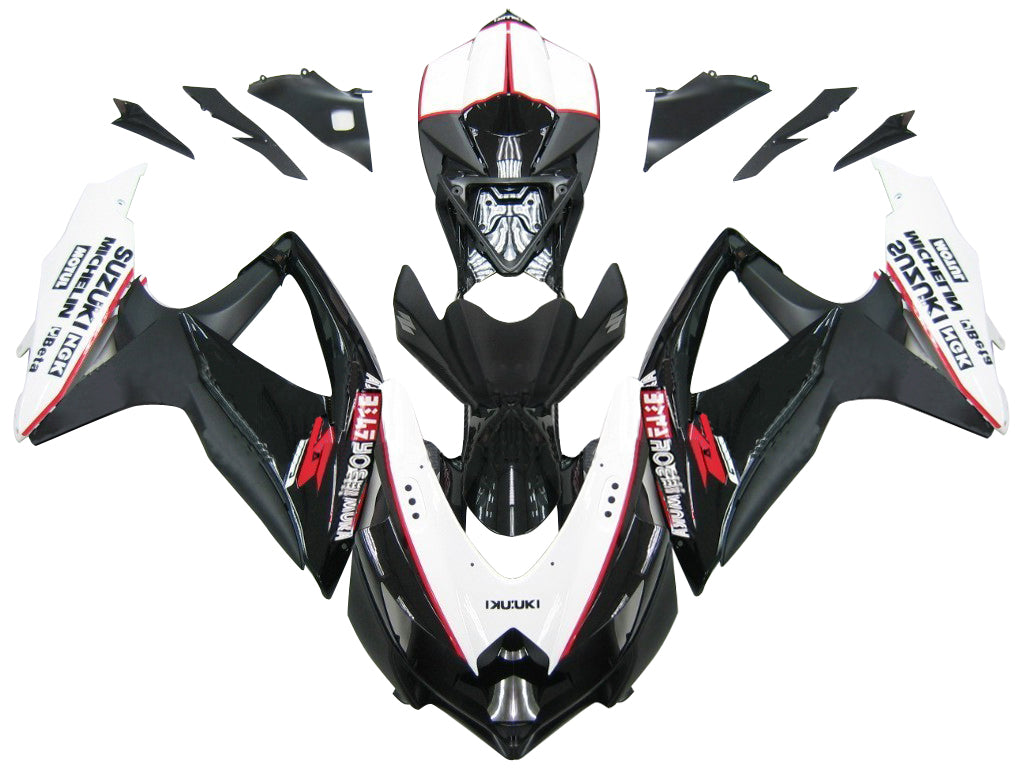 2008-2010 Suzuki GSXR 600 750 Carénages GSXR Racing Noir Blanc Générique