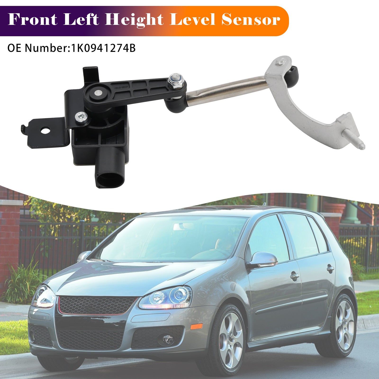 Front Left Ride Height Level Sensor 1K0941274B for Audi A3 VW Rabbit 2006-2009