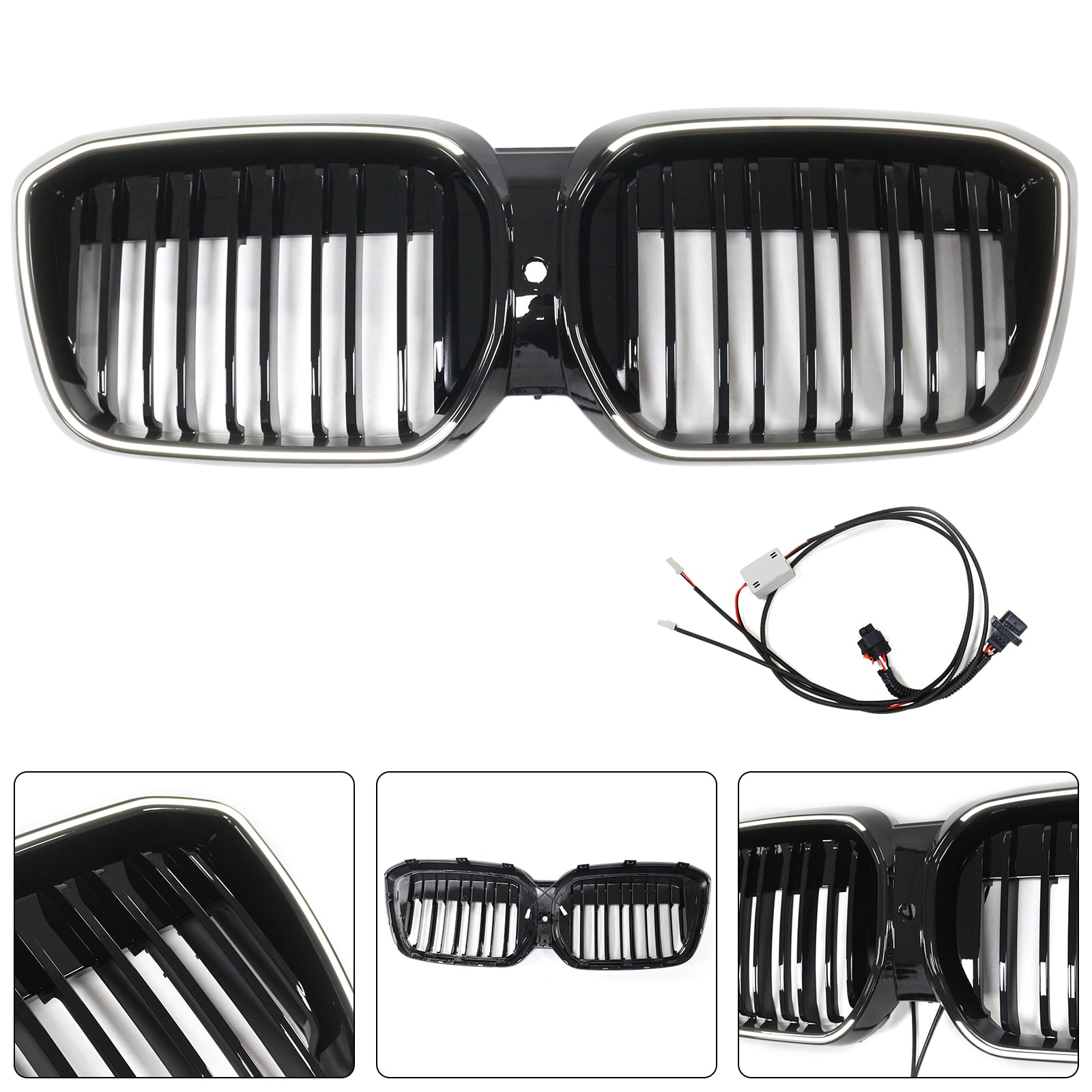 2022-2024 BMW IX3 G08 LCI Double slat gloss Black Front Kidney Grill