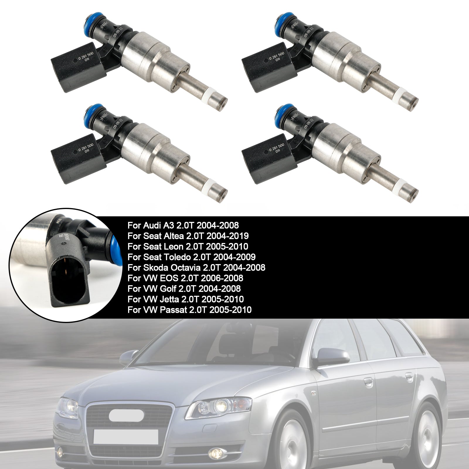 Injetor de combustível 4PCS 0261500011 Fit Audi A4 Avant 8E5 2.0 FSI 02-04 06D906036B