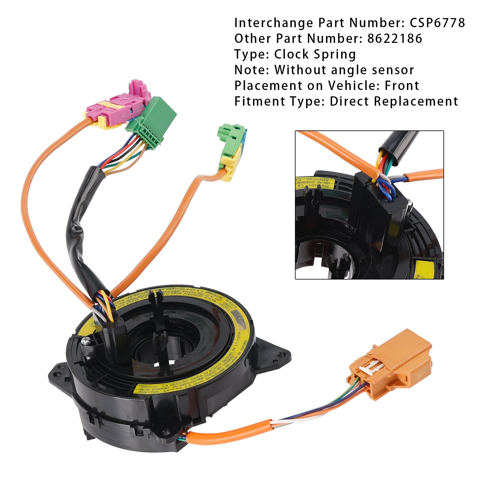 Hodinová pružina 8622186 pre Volvo S60 S80 V70 XC70 XC90 2001-2004 8622186 CSP6778