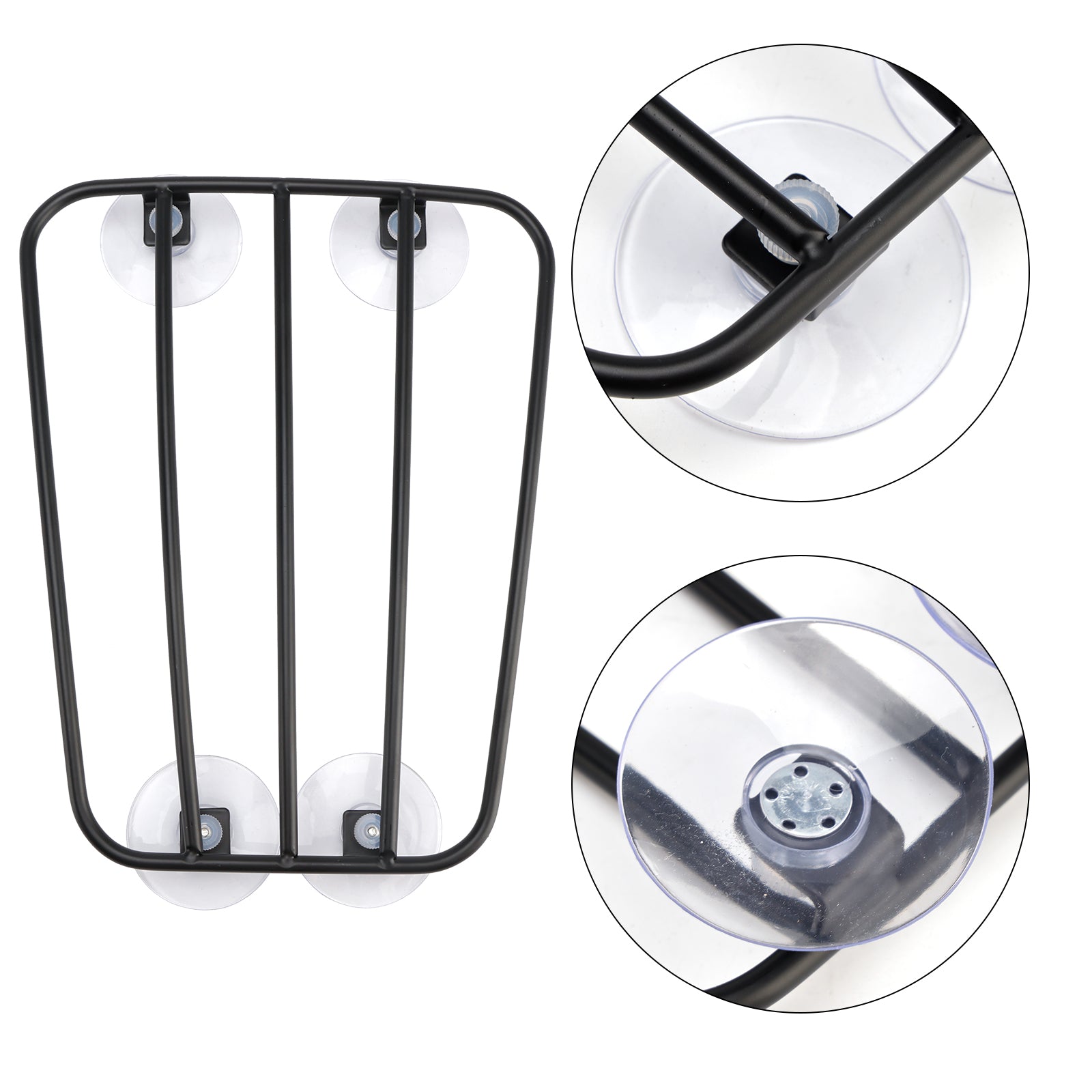 Classic Style Motorcycle Black Universal Parcel Tank Rack Carrier w/Suction Cups